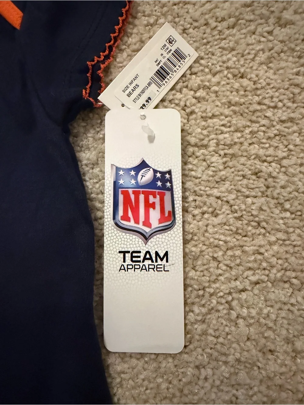 NWT: NFL Chicago Bears One Piece Body Suit. Baby 12 Months